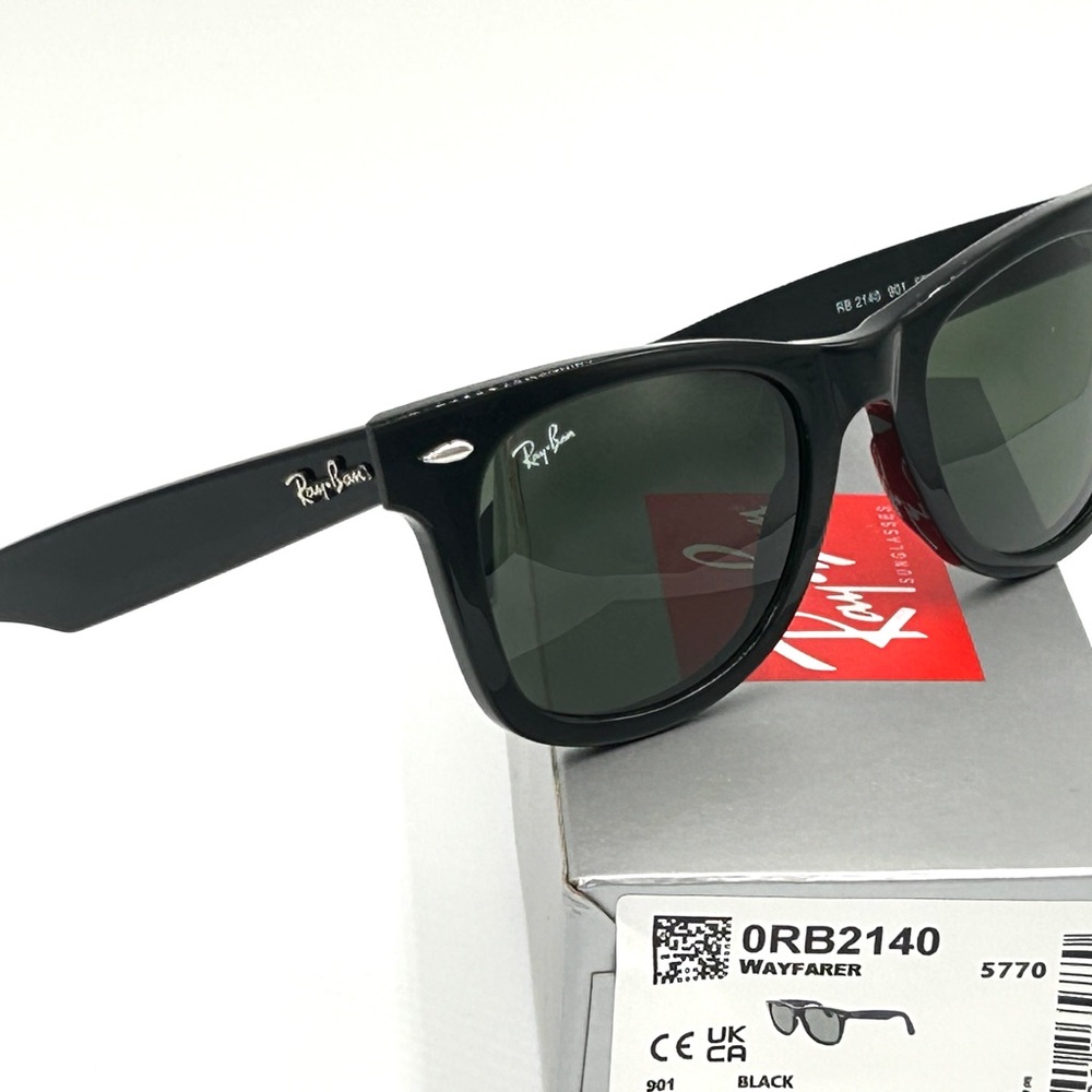 Ray-Ban Black Wayfarer Classic Sunglasses Original Style RB2140 901 50-22 325 - Picture 14 of 15